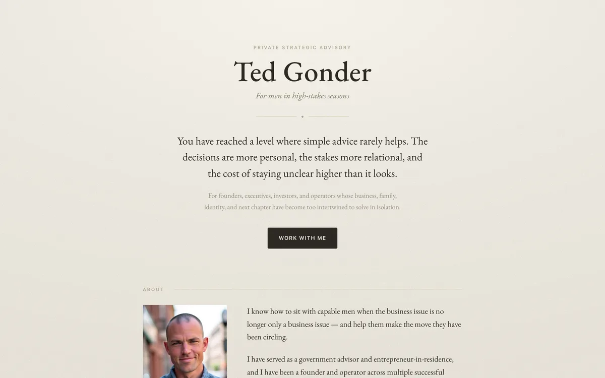 Homepage of tedgonder.co
